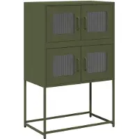 vidaXL Hoge kast 68x39x107 cm staal olijfgroen