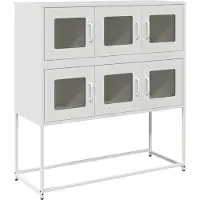 vidaXL Dressoir 100,5x39x107 cm koudgewalst staal wit