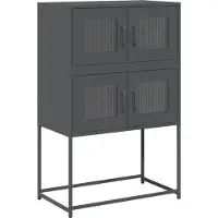 vidaXL Hoge kast 68x39x107 cm staal antracietkleurig