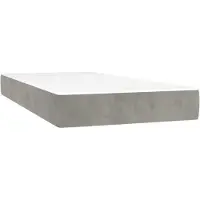 vidaXL Pocketveringmatras medium 100x200x20 cm fluweel lichtgrijs