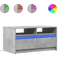 vidaXL Salontafel met LED-verlichting bewerkt hout betongrijs