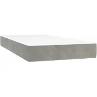 vidaXL Pocketveringmatras medium 90x200x20 cm fluweel lichtgrijs