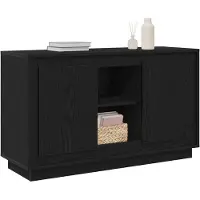 vidaXL Dressoir Zwart Eiken 102 x 35 x 60 cm Bewerkt hout