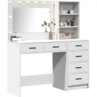 vidaXL Make-up tafel, 2 stuks, wit, 78,5 x 41 x 135 cm, houtvezel
