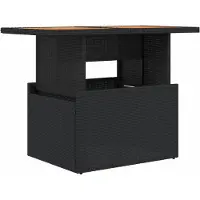 vidaXL Tuintafel 100x55x73 cm poly rattan en acaciahout zwart