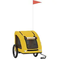 vidaXL Hondenfietstrailer oxford stof en ijzer geel