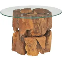vidaXL Salontafel 60 cm massief teak drijfhout