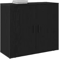 vidaXL Dressoir Zwart Eiken 80 x 33 x 70 cm Bewerkt hout