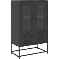 vidaXL Hoge kast 68x39x111,5 cm staal zwart