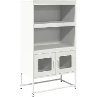 vidaXL Hoge kast 68x39x123 cm staal wit