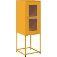 vidaXL Dressoir 36x39x107 cm koudgewalst staal mosterdgeel
