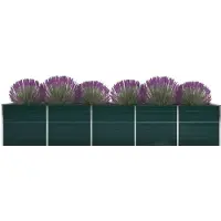 vidaXL Plantenbak verhoogd 400x80x45 cm gegalvaniseerd staal groen