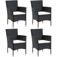 vidaXL Tuinstoelen 4 st poly rattan zwart