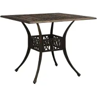 vidaXL Tuintafel 90x90x73 cm gietaluminium bronskleurig