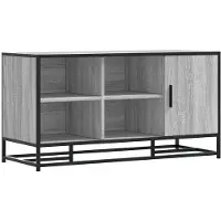 vidaXL Schoenenbank 100x40x53,5 cm bewerkt hout en metaal grijs sonoma