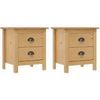 vidaXL Nachtkastjes 2 st Hill 46x35x49,5 cm massief grenenhout