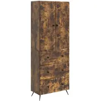 vidaXL Kast Set 2 st 66 x 34,5 x 90 cm Bewerkt hout Gerookt eiken