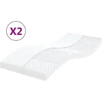 vidaXL Schuimmatrassen 2 st 7 zones hardheid 20 ILD 90x200 cm wit
