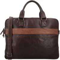 Hide & Stitches Donau Laptop Schoudertas - 15.6" laptopvak - donkerbruin