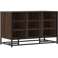 vidaXL Schoenenbank 84x40x53,5 cm bewerkt hout en metaal bruin eiken
