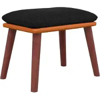 vidaXL Voetenbank 45x29,5x35 cm stof en kunstleer zwart