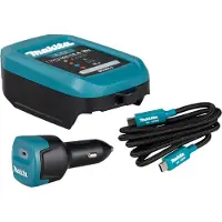 Makita 1915U4-1 DC18SJ Accu Lader Set Incl. ADP14 Auto Adapter En USB-C Kabel - 2,1 - 3,5A