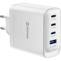 Swissten , Multiport 4-in-1 USB-A / 3 USB-C PD 100W GaN-oplader, model Core, wit