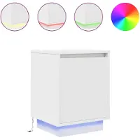 vidaXL Nachtkastje met LED-verlichting 38x34x50 cm wit