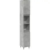 vidaXL Badkamerkast 30x30x190 cm bewerkt hout betongrijs
