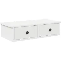 vidaXL Wandschap met lades 60x28x15 cm bewerkt hout wit
