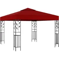 vidaXL Pavillon, 3x3 meter, bordeauxrood