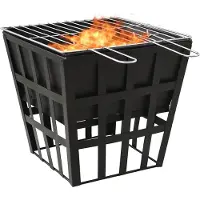 vidaXL Vuurplaats en barbecue 2-in-1 34x34x48 cm staal