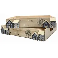 UNUS Houten decoratiebladen set van 2 met handgreep whitewash