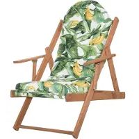 Springos Houten ligbed Borneo met kussen, verstelbaar, voor tuin en terras
