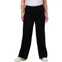 Ulla Popken - Dames - Jeans Mary wijde pijp 5-pocketmodel - Klassiek zwart - Maat 25