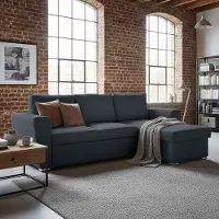 Riess Slaapbank APARTMENT 245cm 3-zits met ottoman en opbergruimte textielstof grijs