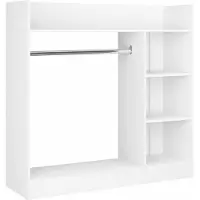 VCM Palosa Kleiderschrank H. 115 x B. 118 x T. 35 cm mit Kleiderstange & Regalfächern Offene Garderobe - Palosa M