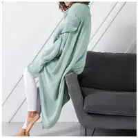 TODAY Hoodie fleece plaid deken met extra stuk voor warme handen - bespaar energie met deze plaid - kleur mint - tv deken