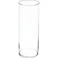 Atmosphera Bloemenvaas cilinder vorm van transparant glas 40 x 15 cm - Vazen