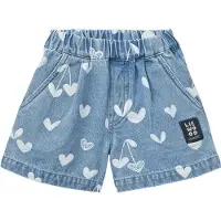 Liewood - Kid's Borrisa Printed Denim Shorts - Short 110, blauw
