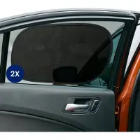 R2B Zonnescherm Auto Zijruit - 2 Stuks - Hittewerend & UV-Beschermend - Zelfklevend & Universeel