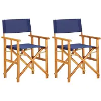 vidaXL Regisseursstoelen 2 st massief acaciahout blauw