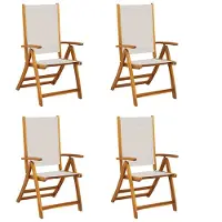 vidaXL Klapstoelen 4 stuks van massief acaciahout en textilene