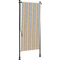 vidaXL Rolgordijn voor buiten 120x270 cm stof en staal geel en wit