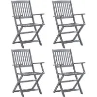 vidaXL Klapstoelen 4 stuks van massief acaciahout
