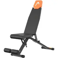 Head Fitnessbank - Halterbank - Bench Press - Traningsbank - Verstelbaar & Inklapbaar - Krachttraining - Fitness - Zwart/Oranje