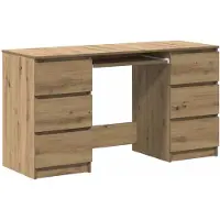 vidaXL Bureau Artisan Eikenhout, 140x50x77 cm, houtvezel