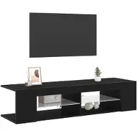 vidaXL TV Kast 135 x 39 x 30 cm Zwart Eiken Bewerkt hout