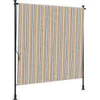 vidaXL Rolgordijn voor buiten 200x270 cm stof en staal geel en wit