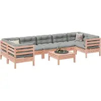 vidaXL 8-delige Loungeset met kussens massief douglas vurenhout
